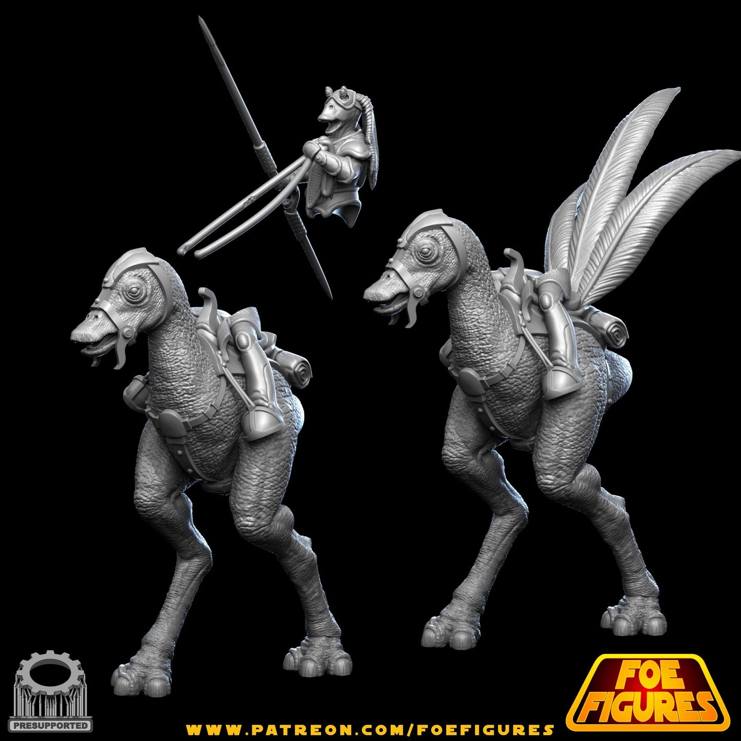 Gungan Kaadu Riders  by Foe Figures Miniatures