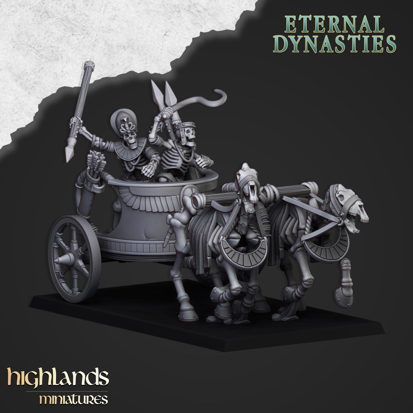 Skeleton Chariot Unit From Eternal Dynasties By Highland Miniatures