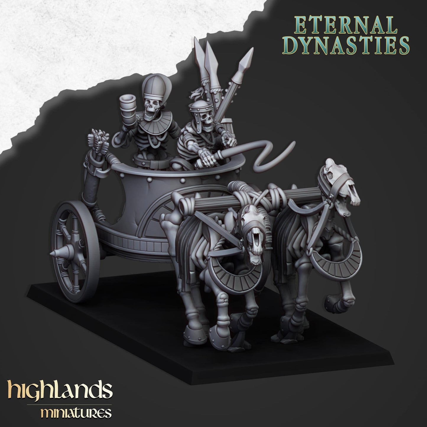 Skeleton Chariot Unit From Eternal Dynasties By Highland Miniatures