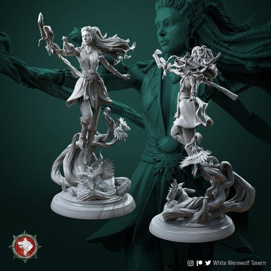 Lesika Light Eyed Druid from "Circle of Druids" by White Werewolf Tavern Miniatures
