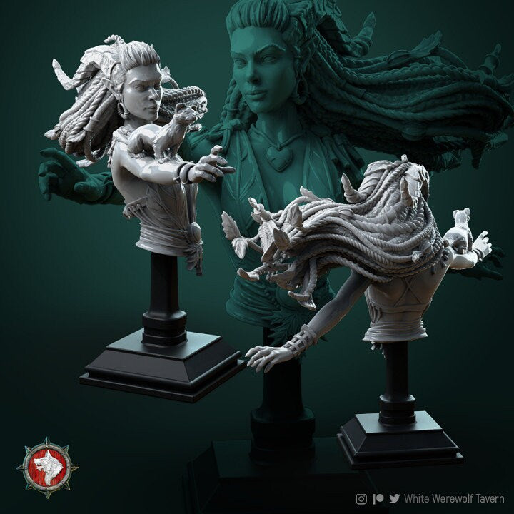 Lesika Light Eyed Druid from "Circle of Druids" by White Werewolf Tavern Miniatures