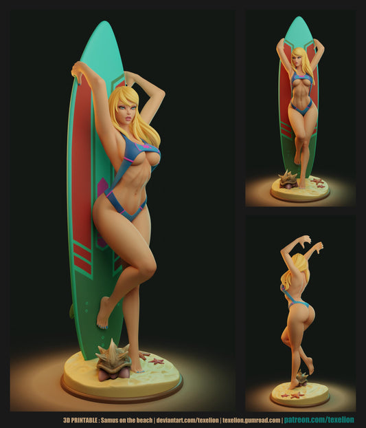 Female Bounty Hunter Surfer by Texelion Pin Up Miniatures