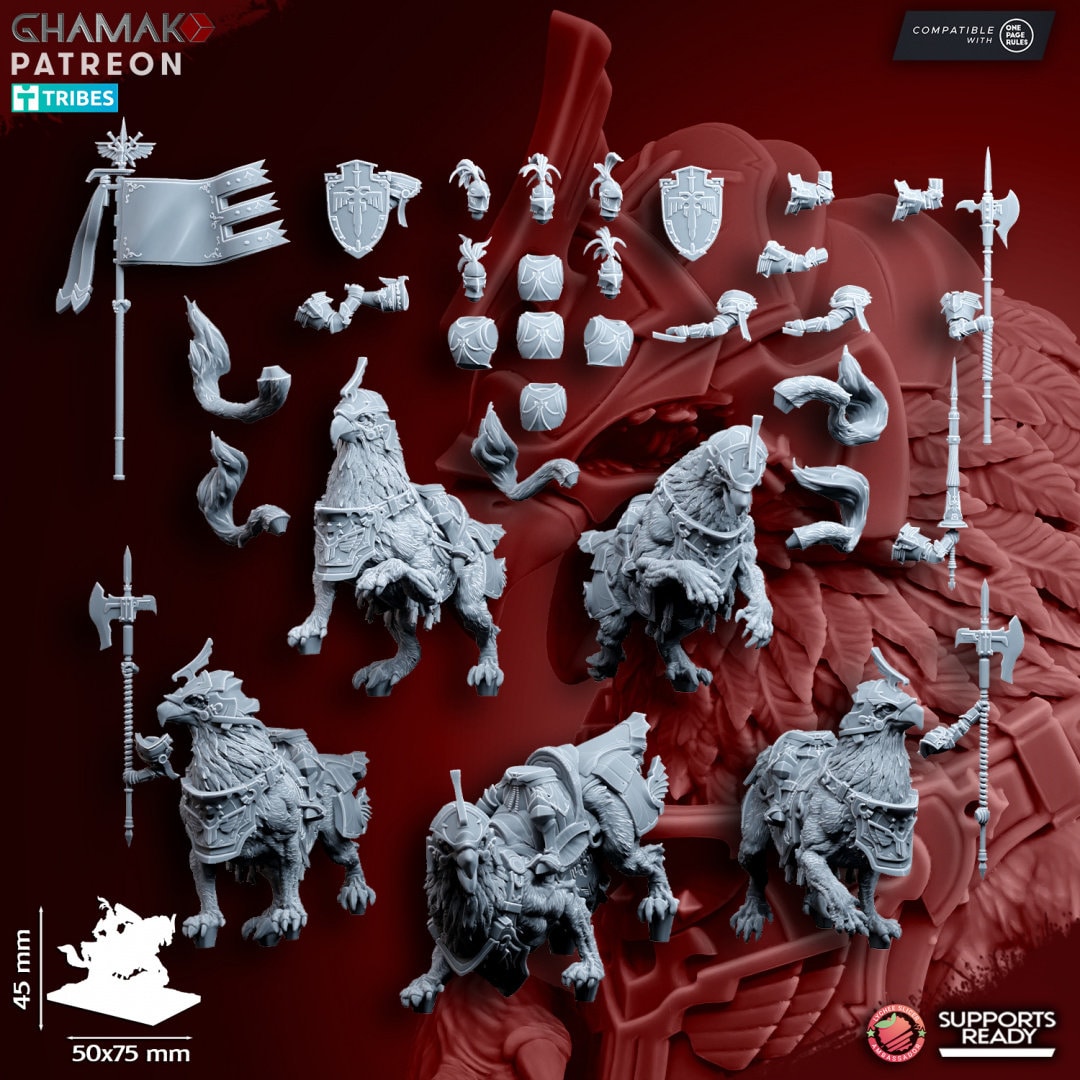 Reiksguard Demi-Gripphin Knights by Ghamak Miniatures