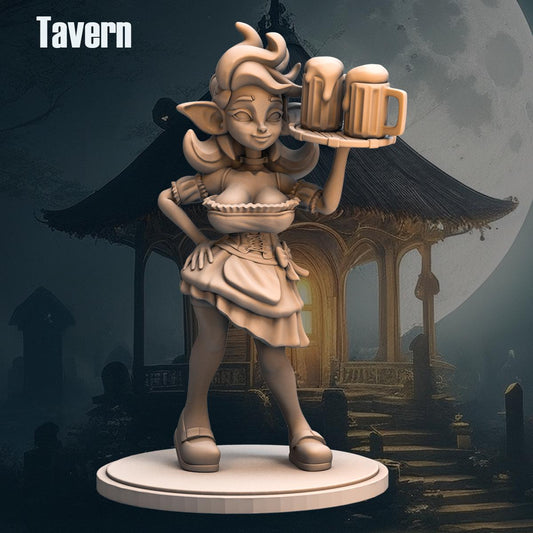 Claria Waitress from "Goblin Tavern" by Anexeo Miniatures