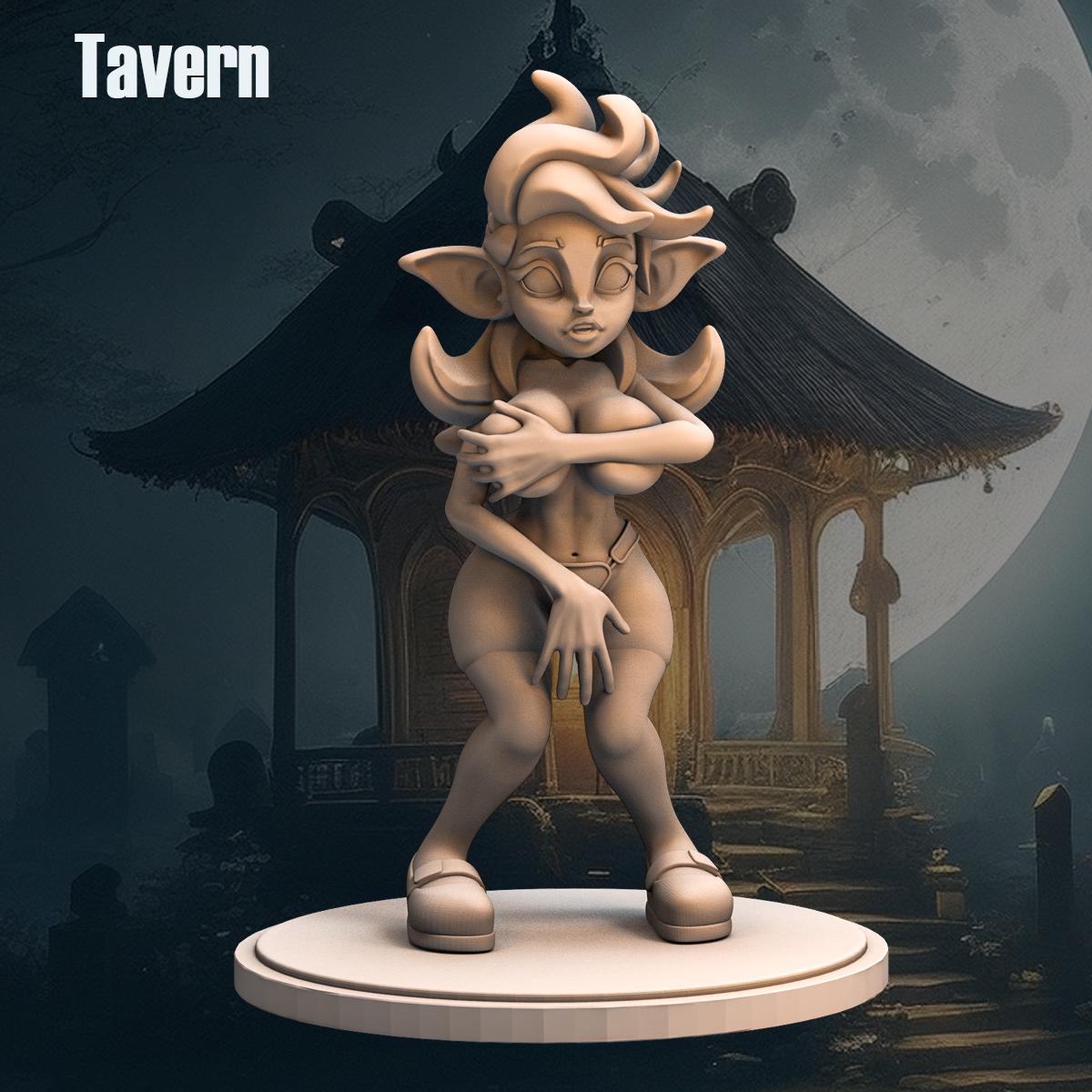 Claria Waitress from "Goblin Tavern" by Anexeo Miniatures