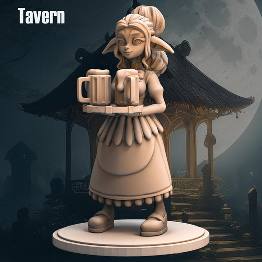 Yolanda Waitress from "Goblin Tavern" by Anexeo Miniatures