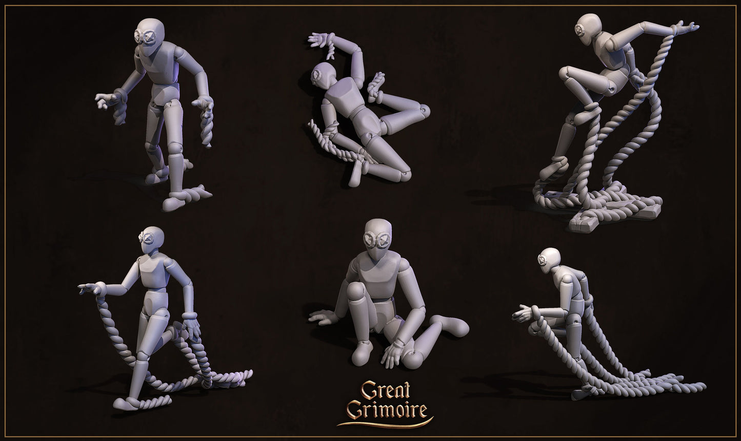Puppets and Puppeteer from "Merchants of the Mystic Market" by Great Grimoire Miniatures