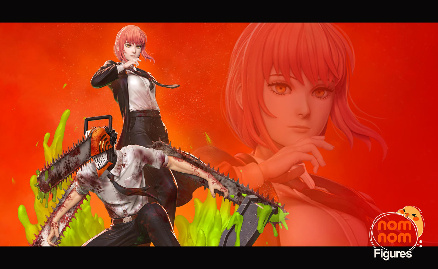 Makima and Denji Statue Model Kit by Nom Nom Figures