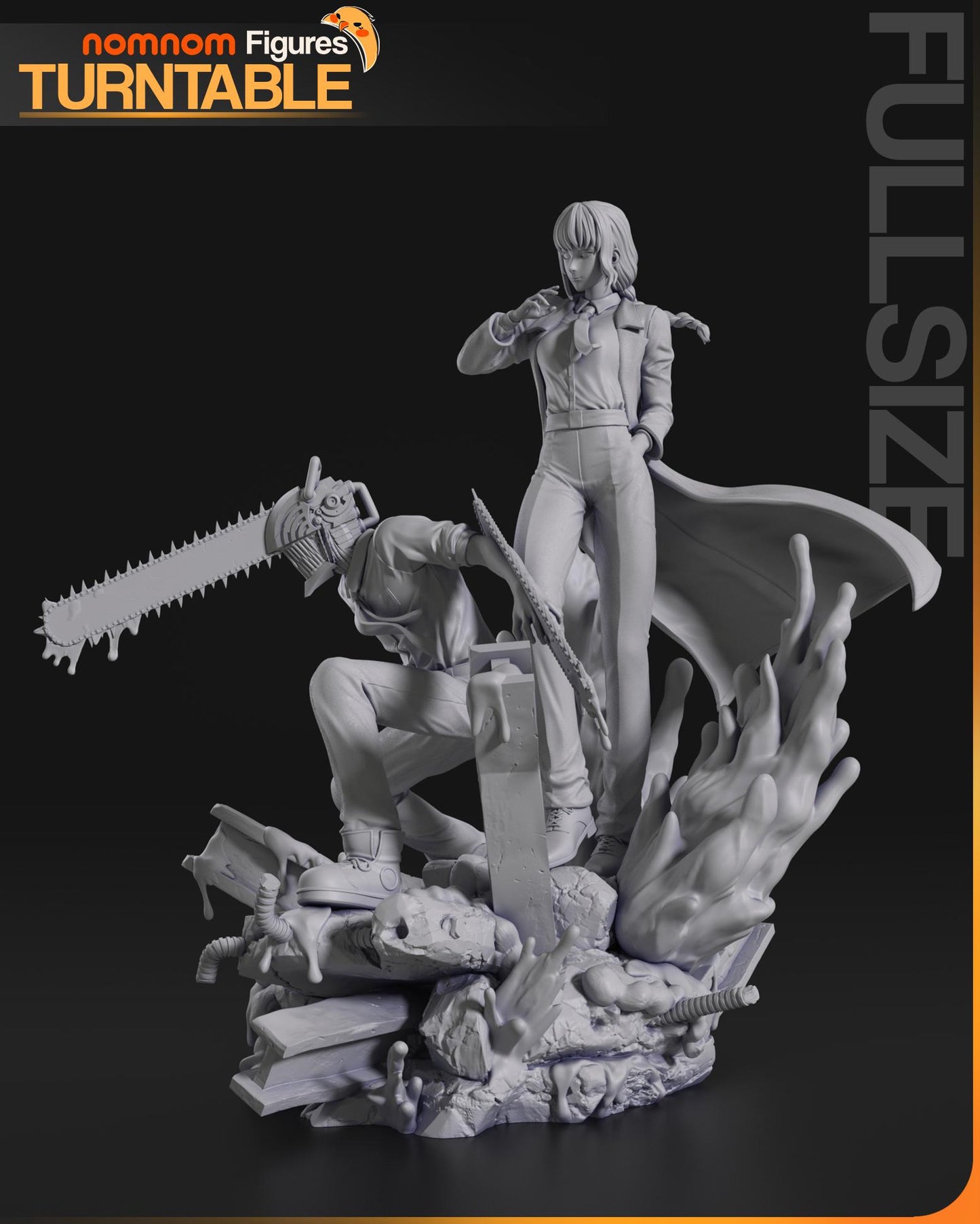 Makima and Denji Statue Model Kit by Nom Nom Figures