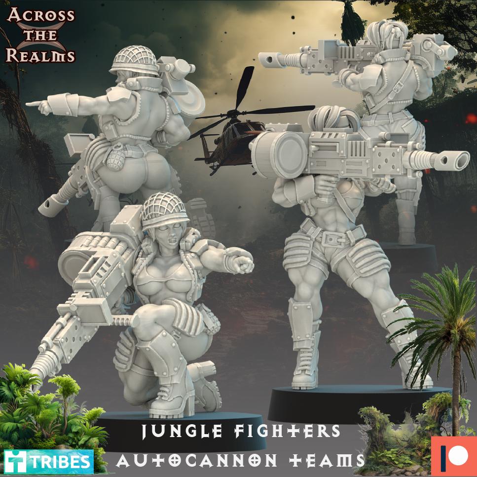 Jungle Fighters Autocannon Teams by Across the Realms Miniatures