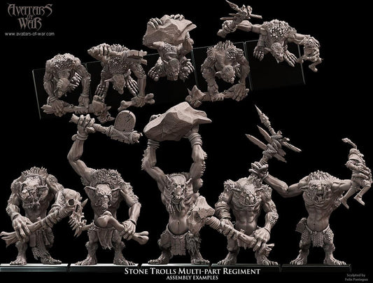 Stone Trolls Unit Multipart by Avatars of War Miniatures