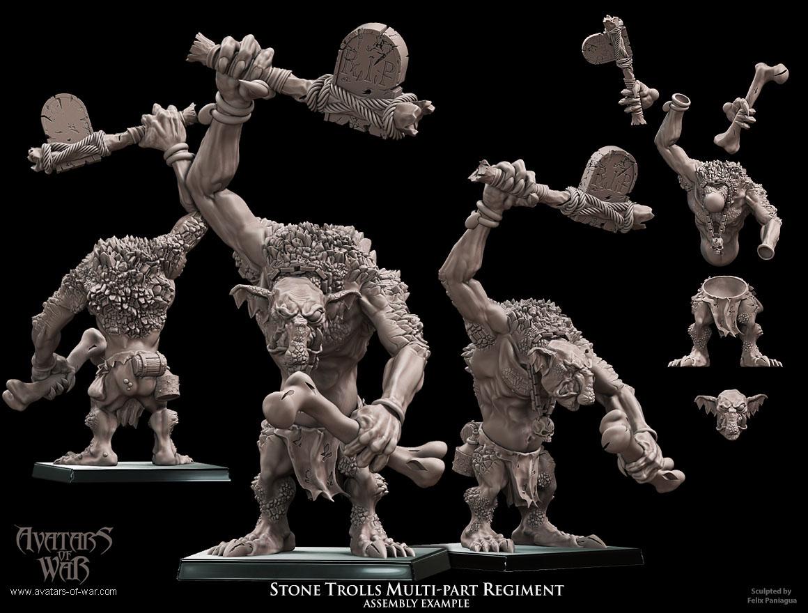 Stone Trolls Unit Multipart by Avatars of War Miniatures