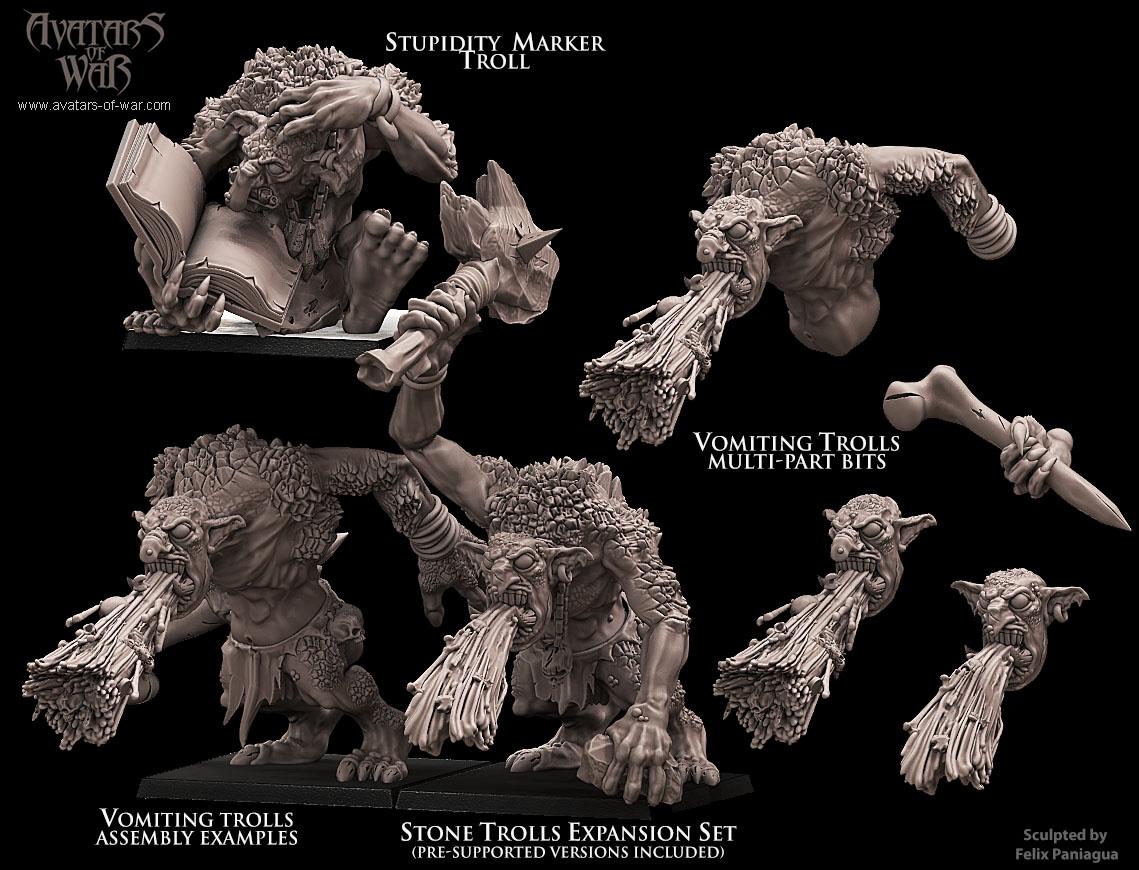 Stone Trolls Unit Multipart by Avatars of War Miniatures