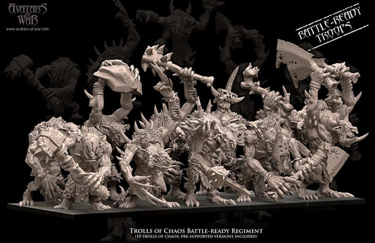 Trolls of Chaos Battle Ready Unit by Avatars of War Miniatures