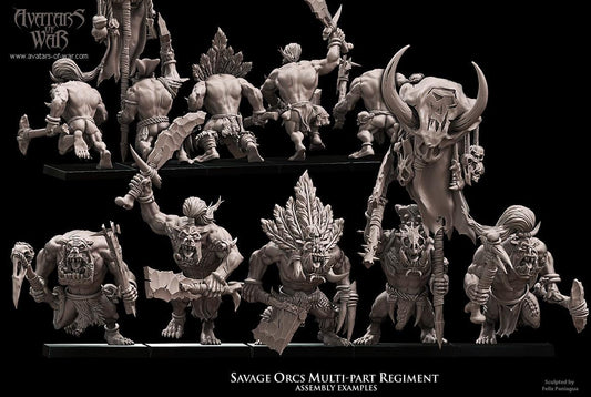 Savage Orc Warriors Unit Multipart by Avatars of War Miniatures
