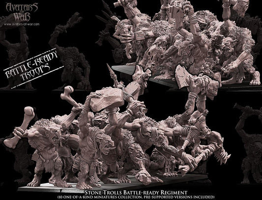 Stone Trolls Unit Battle Ready by Avatars of War Miniatures