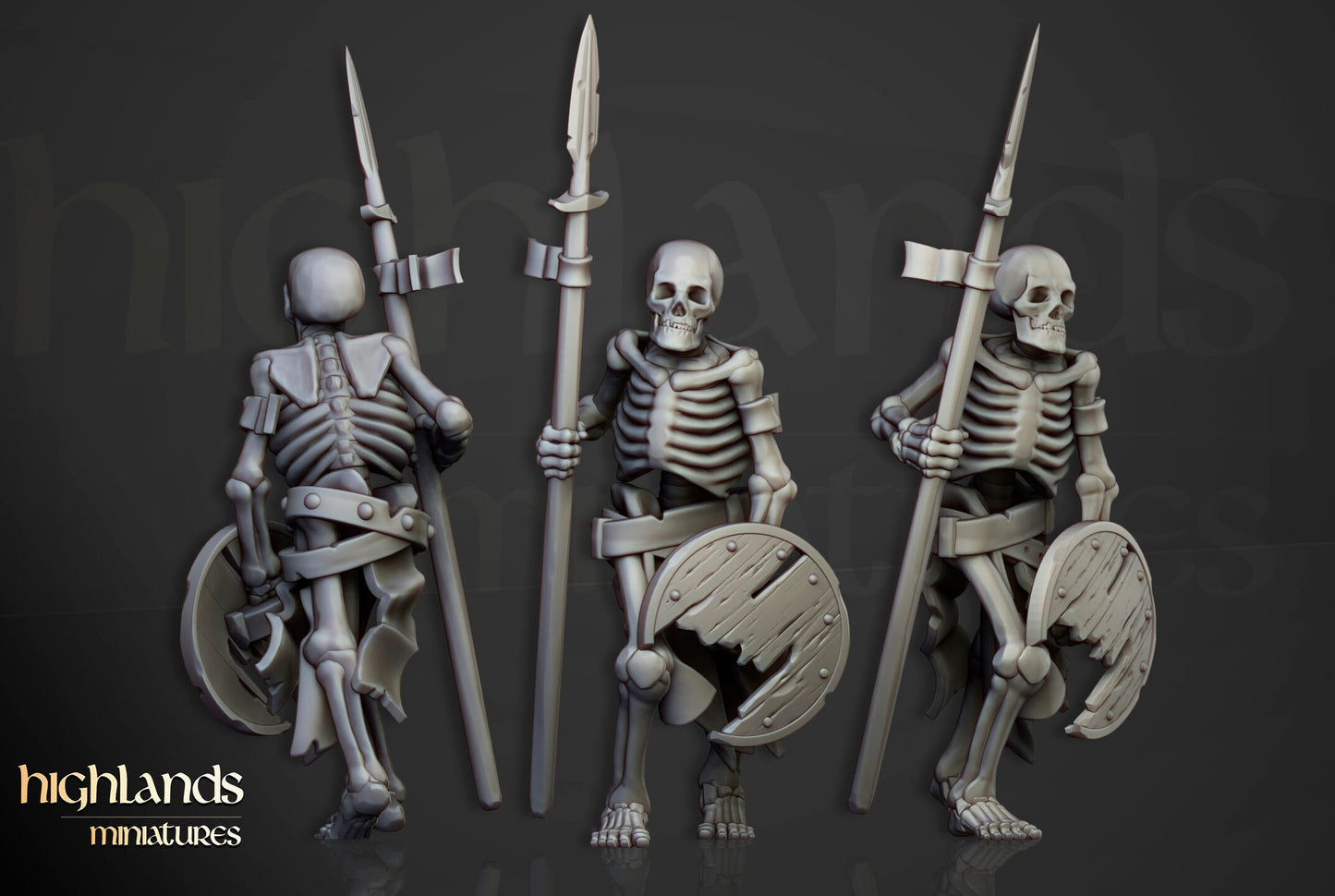 Skeleton Spearmen from Transylvanya by Highland Miniatures