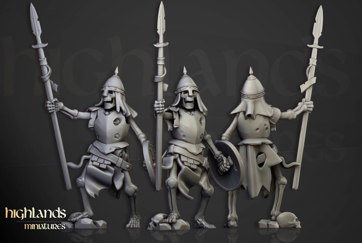 Skeleton Spearmen from Transylvanya by Highland Miniatures