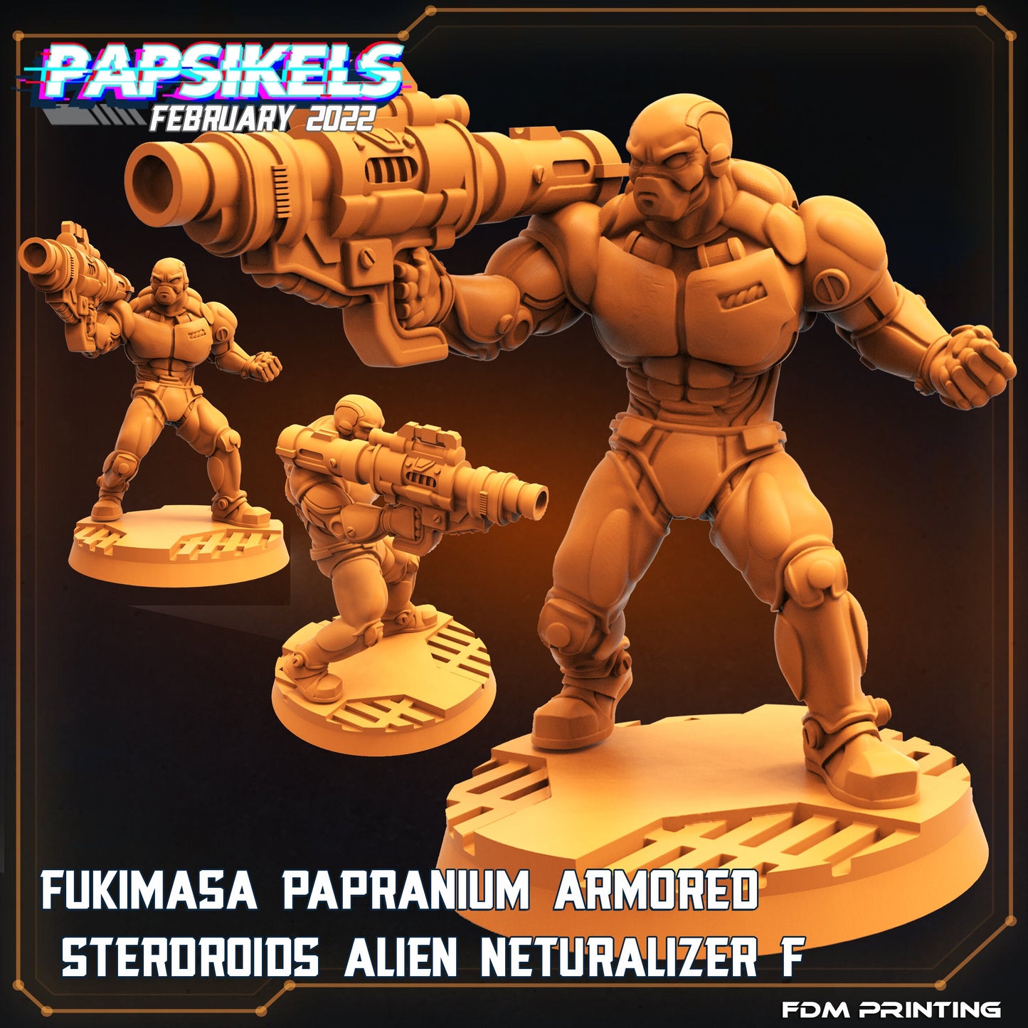 Fukimasa Papranium Armored Sterdroid Alien Neutralizers by Papsikels Miniatures RPG