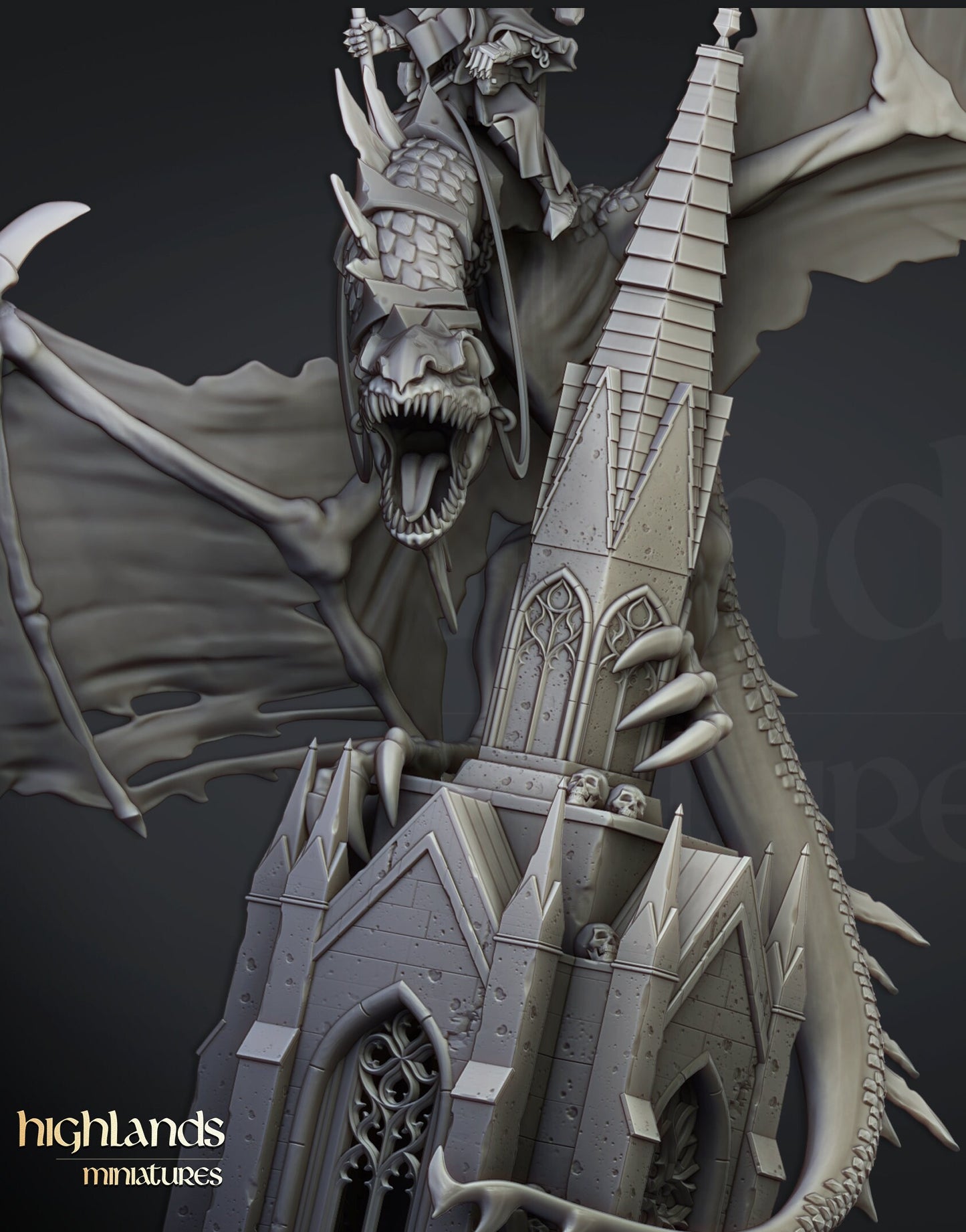 Lord Necromancer on Dragon by Highland Miniatures