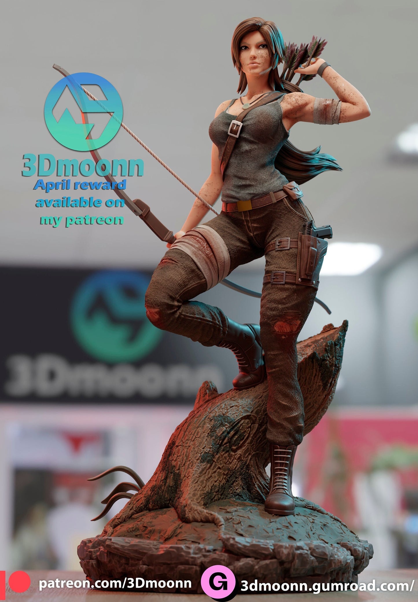 Lara Hunter Statue Model Kit by 3Dmoonn