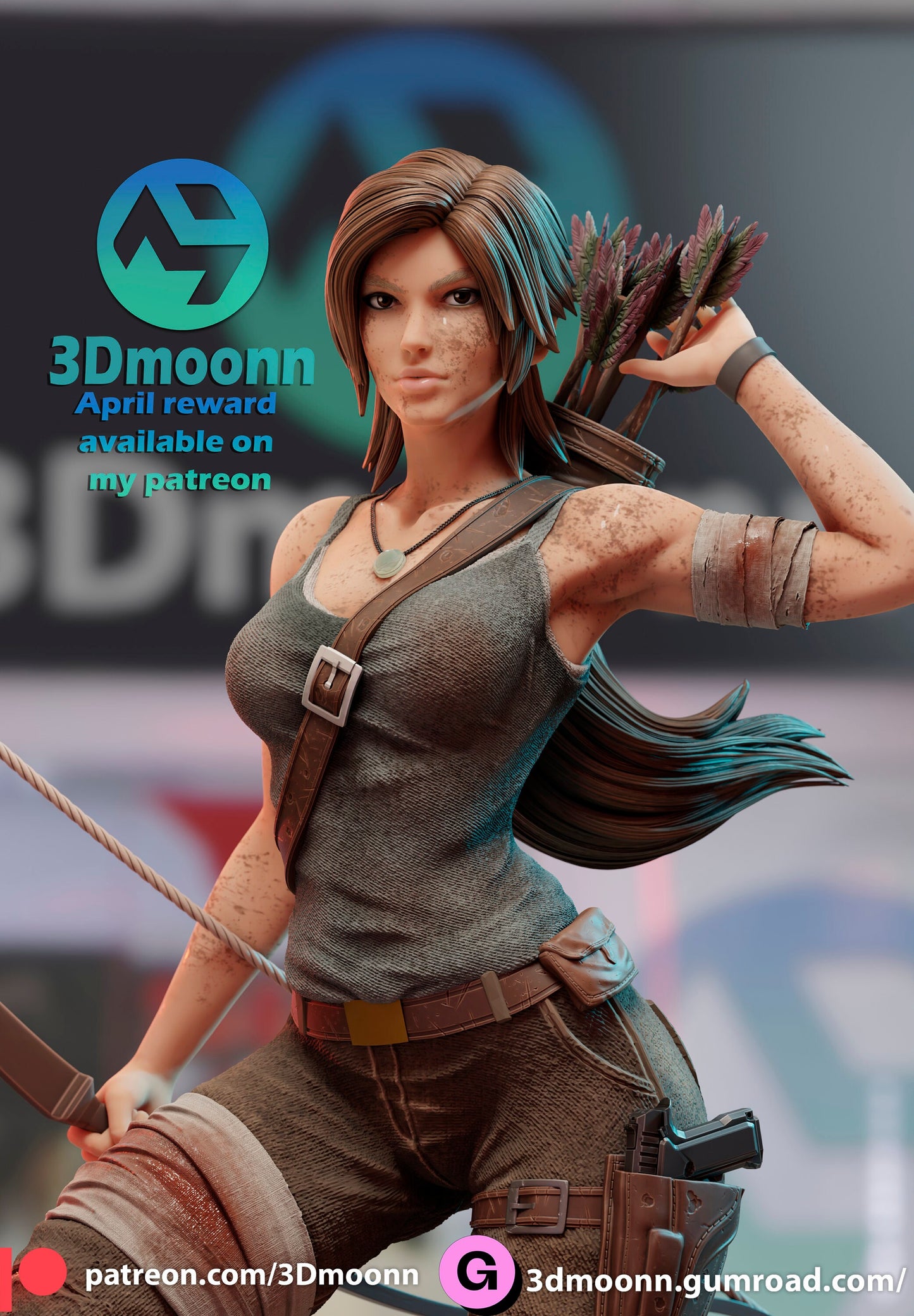 Lara Hunter Statue Model Kit by 3Dmoonn