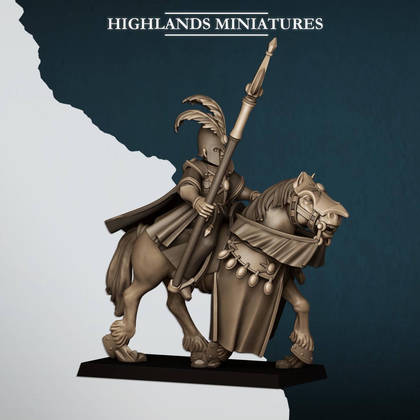 Mounted Aegean Mage on Horse  by Highland Miniatures