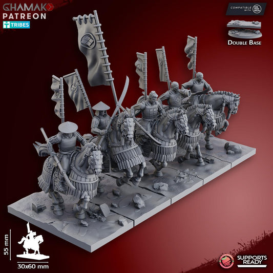 Mounted Ashigaru (Yari & Naginata) by Ghamak Miniatures