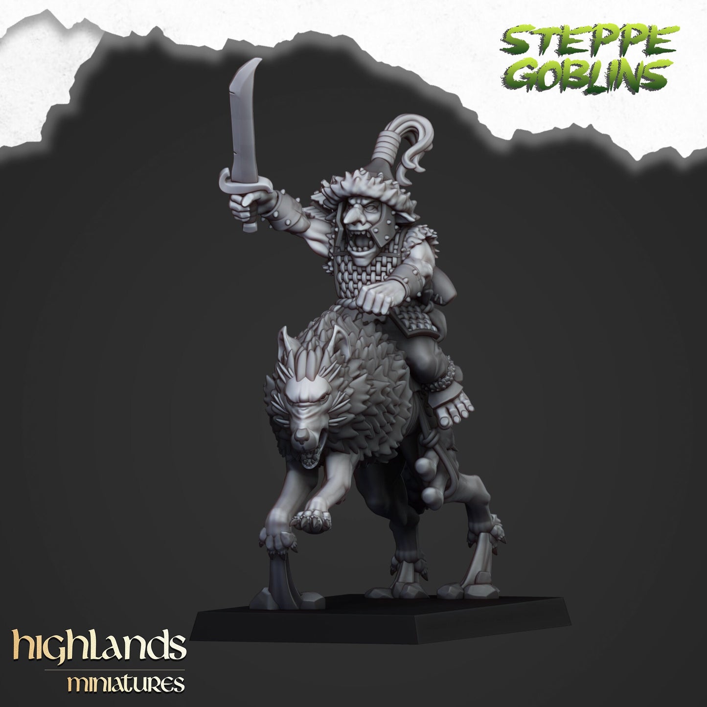Mounted Steppe Goblins Wolf Calvary Unit By Highland Miniatures