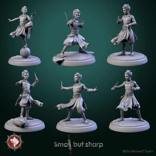 Halfling Monks from "Small but sharp" by White Werewolf Tavern Miniatures