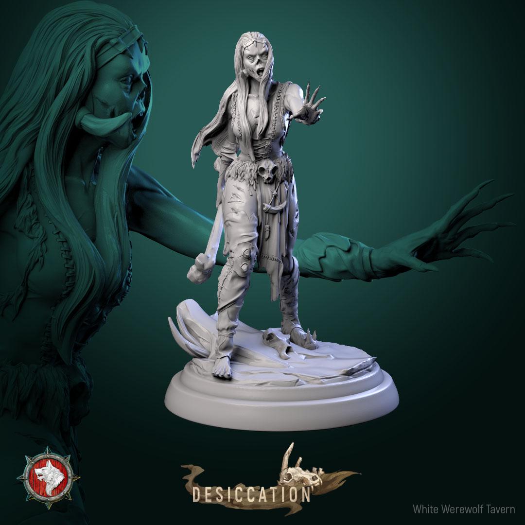 Zombie Barbarians from "Desiccation" by White Werewolf Tavern Miniatures