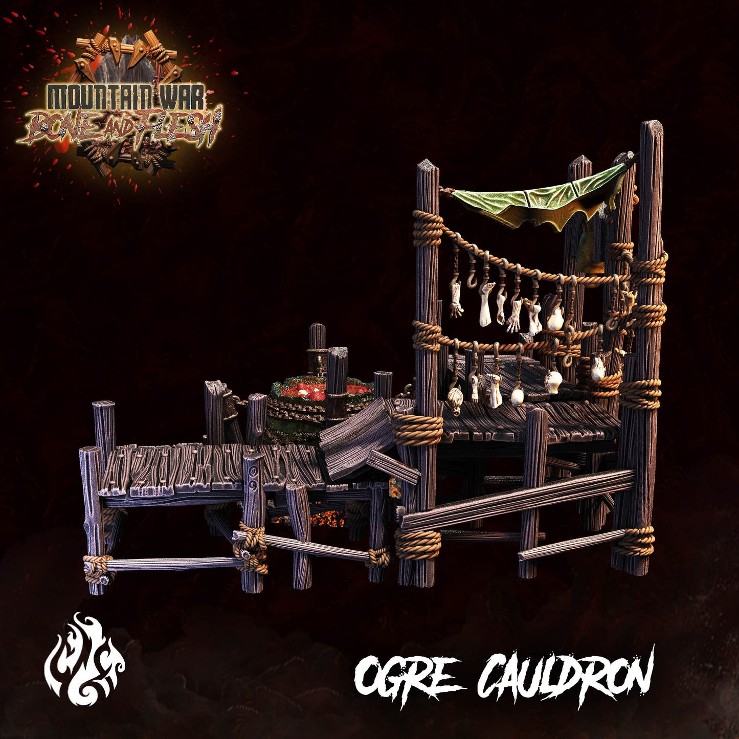Ogre Cauldron from "Mountain War" by Crippled God Foundry Miniatures