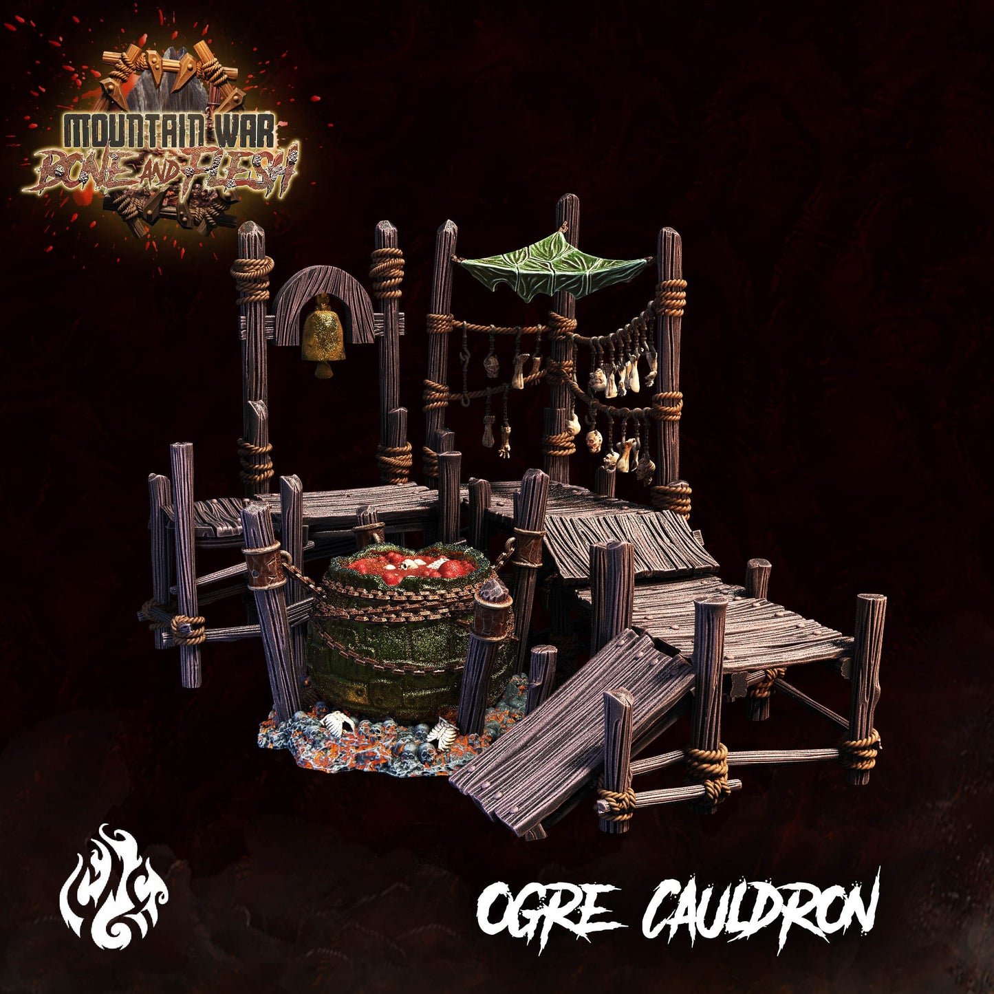 Ogre Cauldron from "Mountain War" by Crippled God Foundry Miniatures
