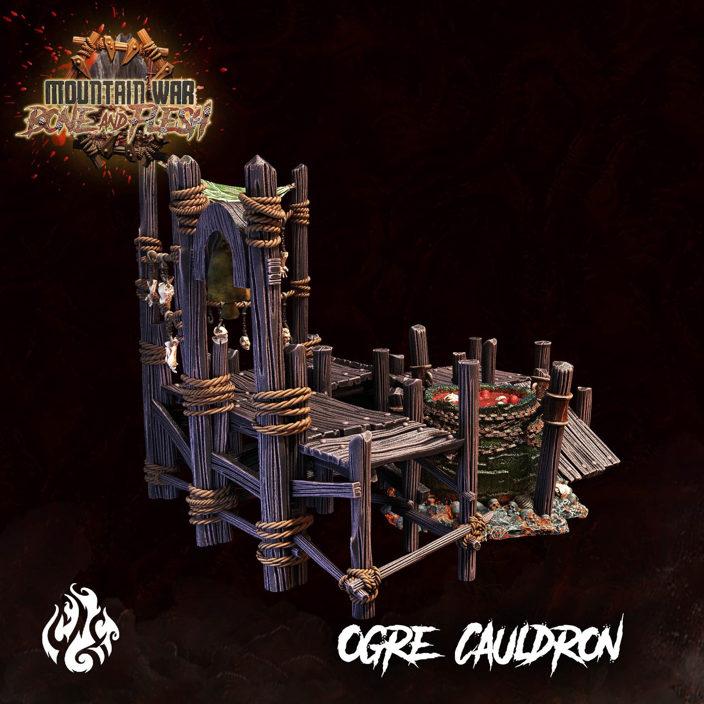 Ogre Cauldron from "Mountain War" by Crippled God Foundry Miniatures