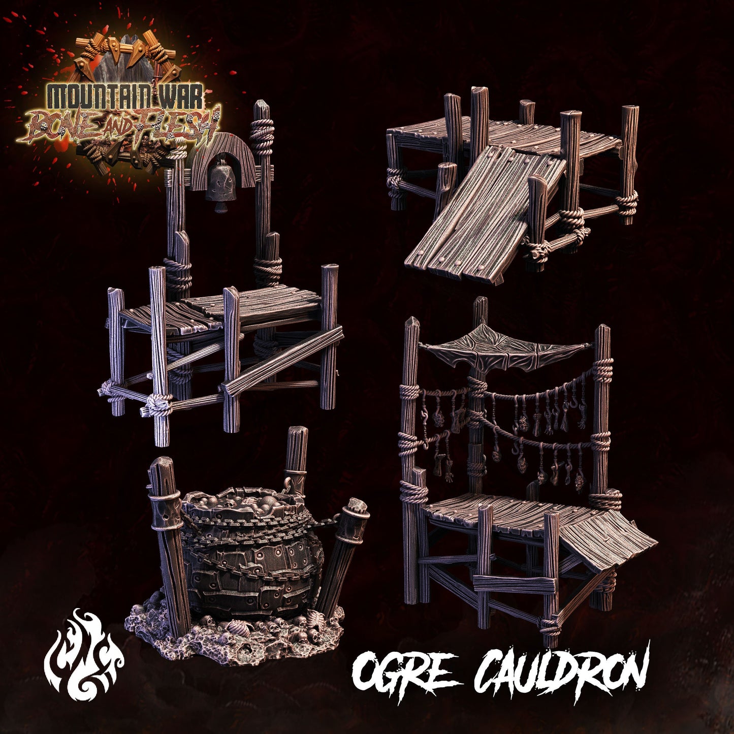 Ogre Cauldron from "Mountain War" by Crippled God Foundry Miniatures