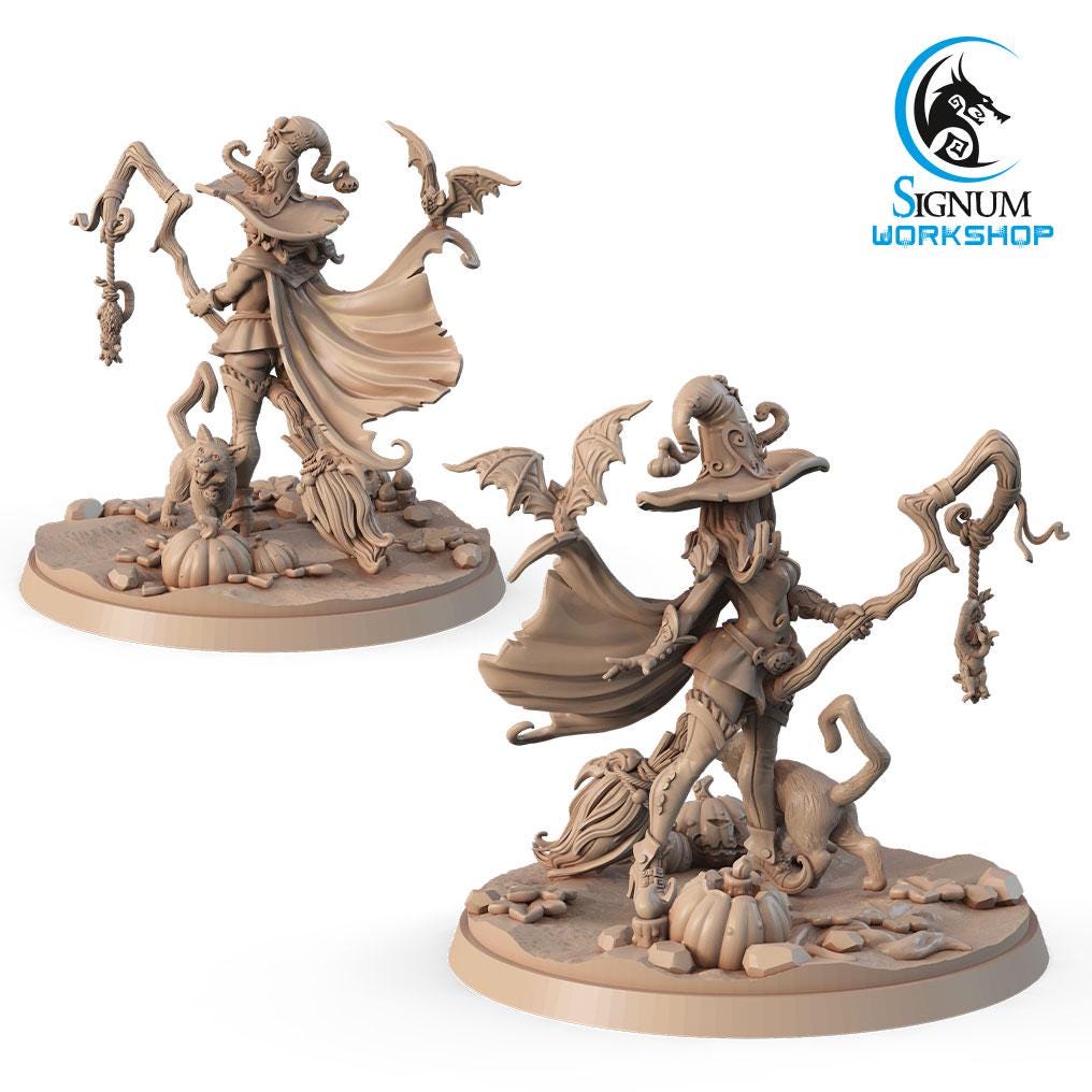 Kira, the witch patroness of cats from "Witches Sabbath" by Signum Workshop Miniatures