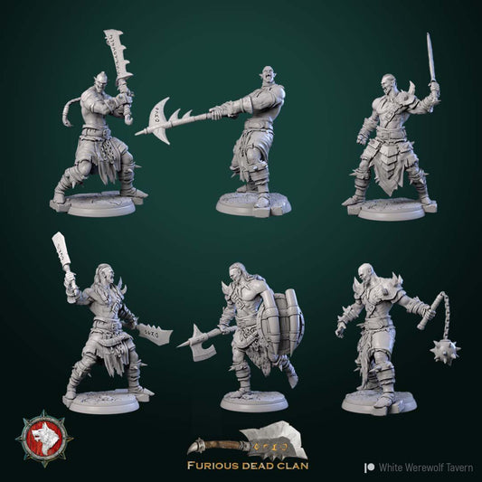 Orc Warriors from "Furiouse Dead Clan" by White Werewolf Tavern Miniatures