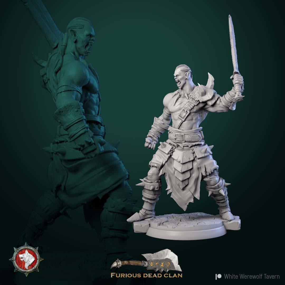 Orc Warriors from "Furiouse Dead Clan" by White Werewolf Tavern Miniatures