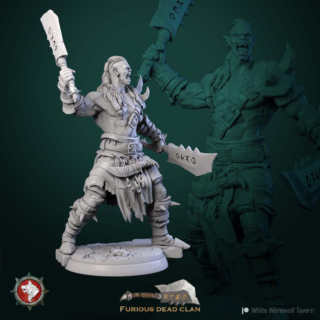 Orc Warriors from "Furiouse Dead Clan" by White Werewolf Tavern Miniatures