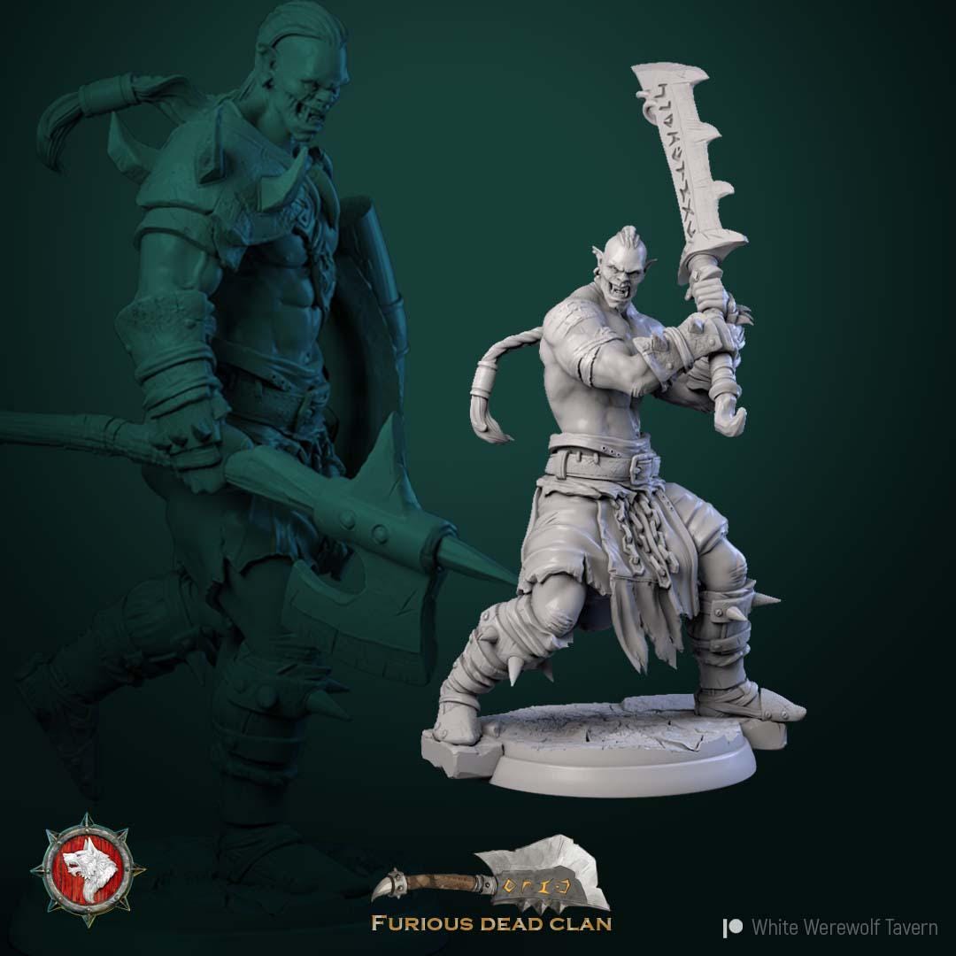 Orc Warriors from "Furiouse Dead Clan" by White Werewolf Tavern Miniatures