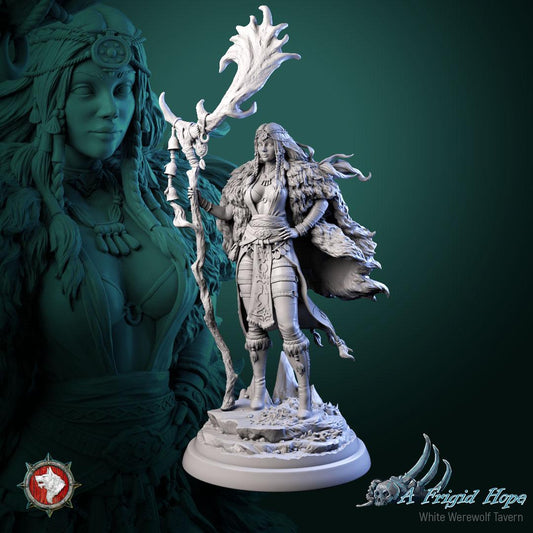 Kaelia, Witch of the Frozen Veil from "A Frigid Hope" by White Werewolf Tavern Miniatures