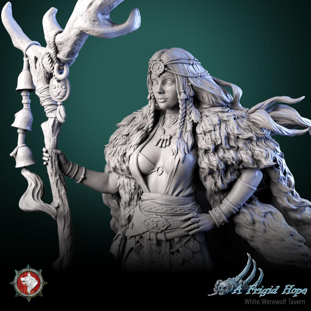 Kaelia, Witch of the Frozen Veil from "A Frigid Hope" by White Werewolf Tavern Miniatures
