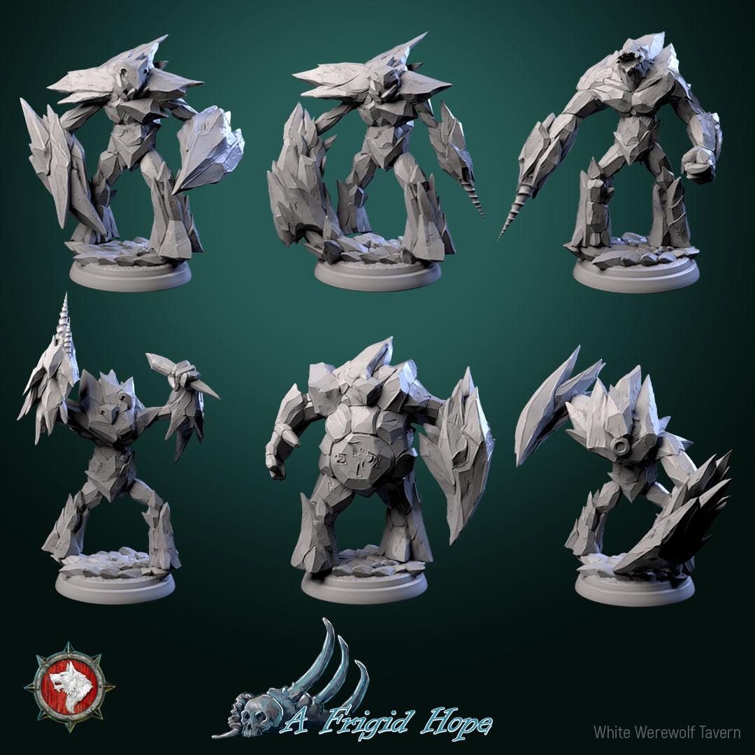 Crysalith Guardians from "A Frigid Hope" by White Werewolf Tavern Miniatures