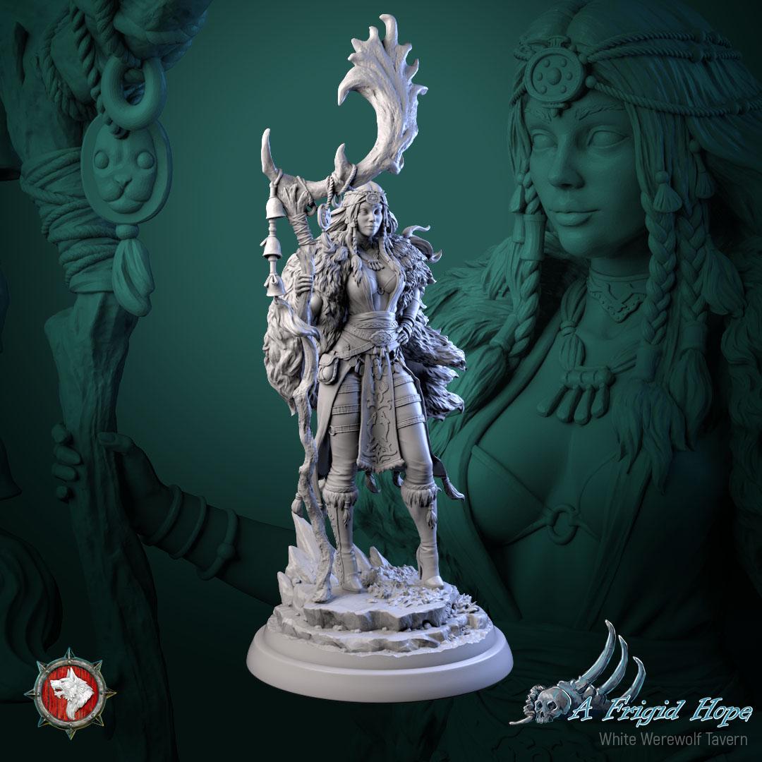 Kaelia, Witch of the Frozen Veil from "A Frigid Hope" by White Werewolf Tavern Miniatures