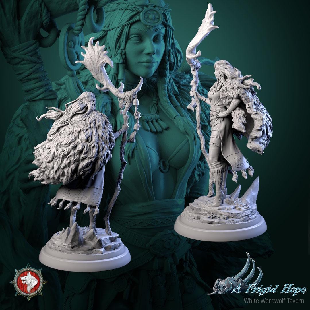 Kaelia, Witch of the Frozen Veil from "A Frigid Hope" by White Werewolf Tavern Miniatures
