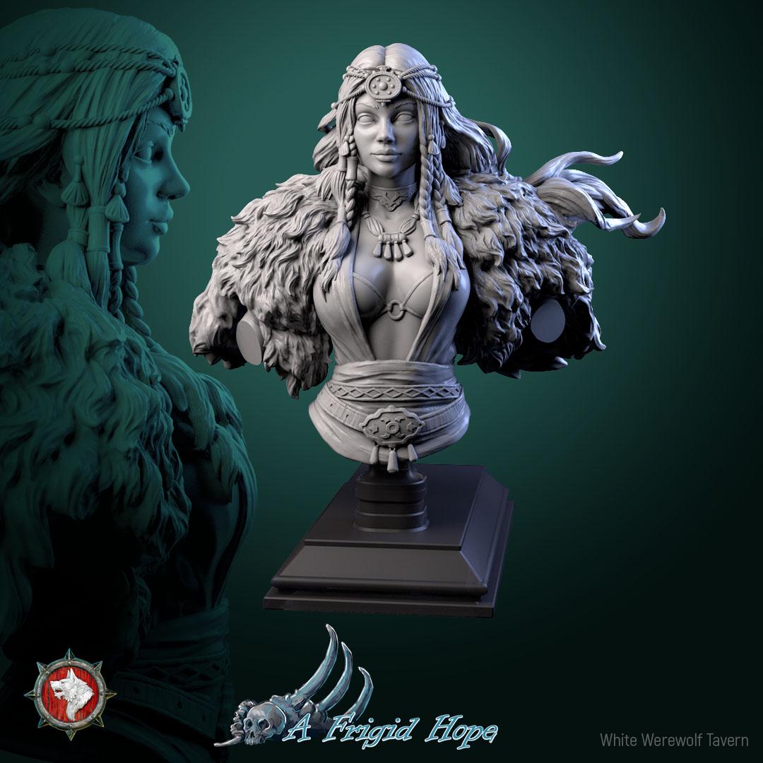 Kaelia, Witch of the Frozen Veil from "A Frigid Hope" by White Werewolf Tavern Miniatures