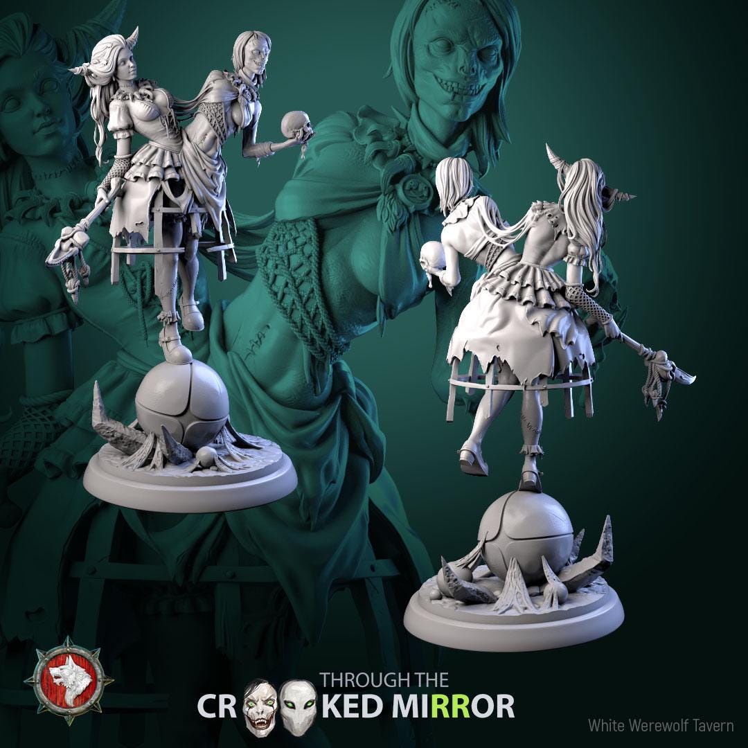 The Gorebound Twins from "Through the Crooked Mirror" by White Werewolf Tavern Miniatures