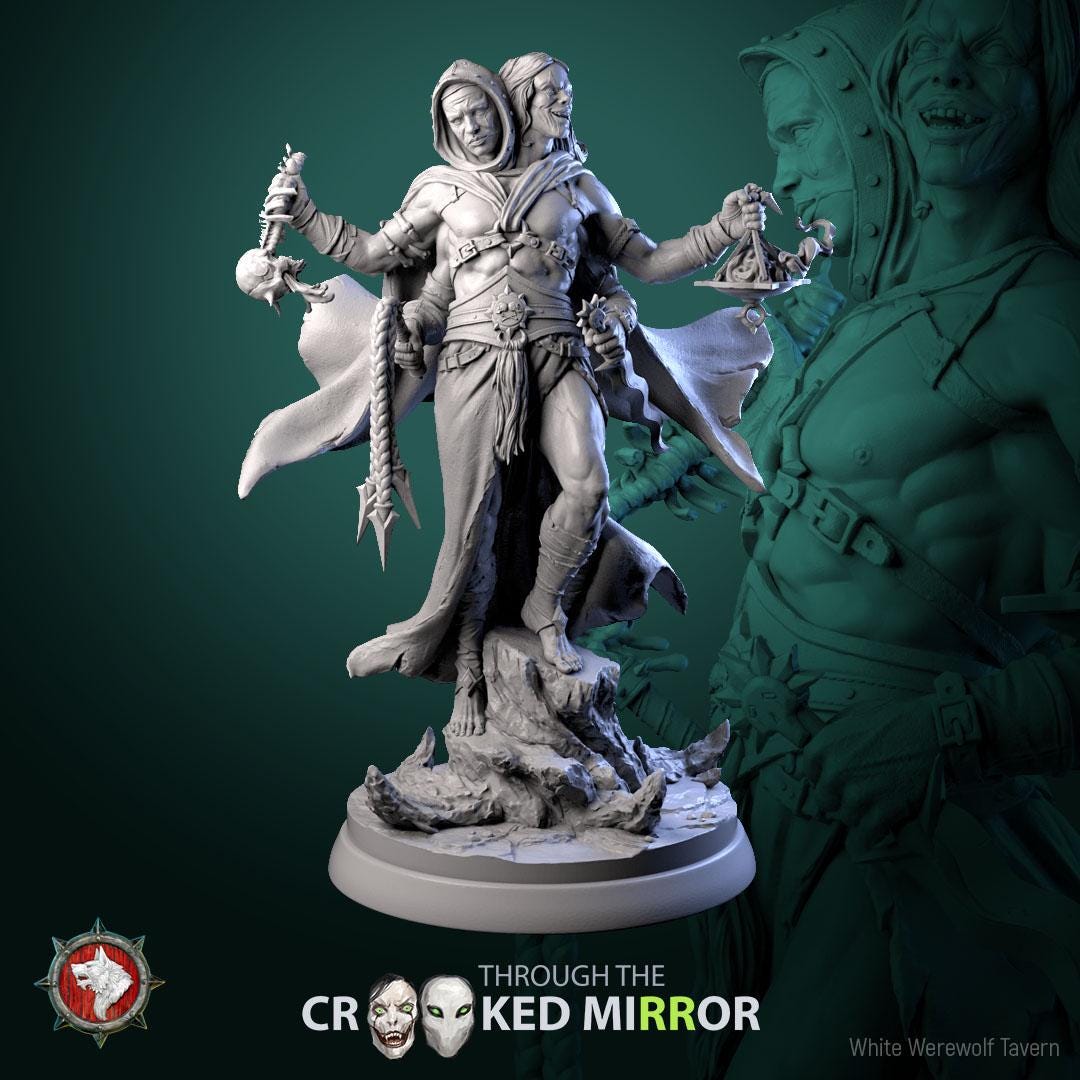 Eldrim & Drelmar from "Through the Crooked Mirror" by White Werewolf Tavern Miniatures