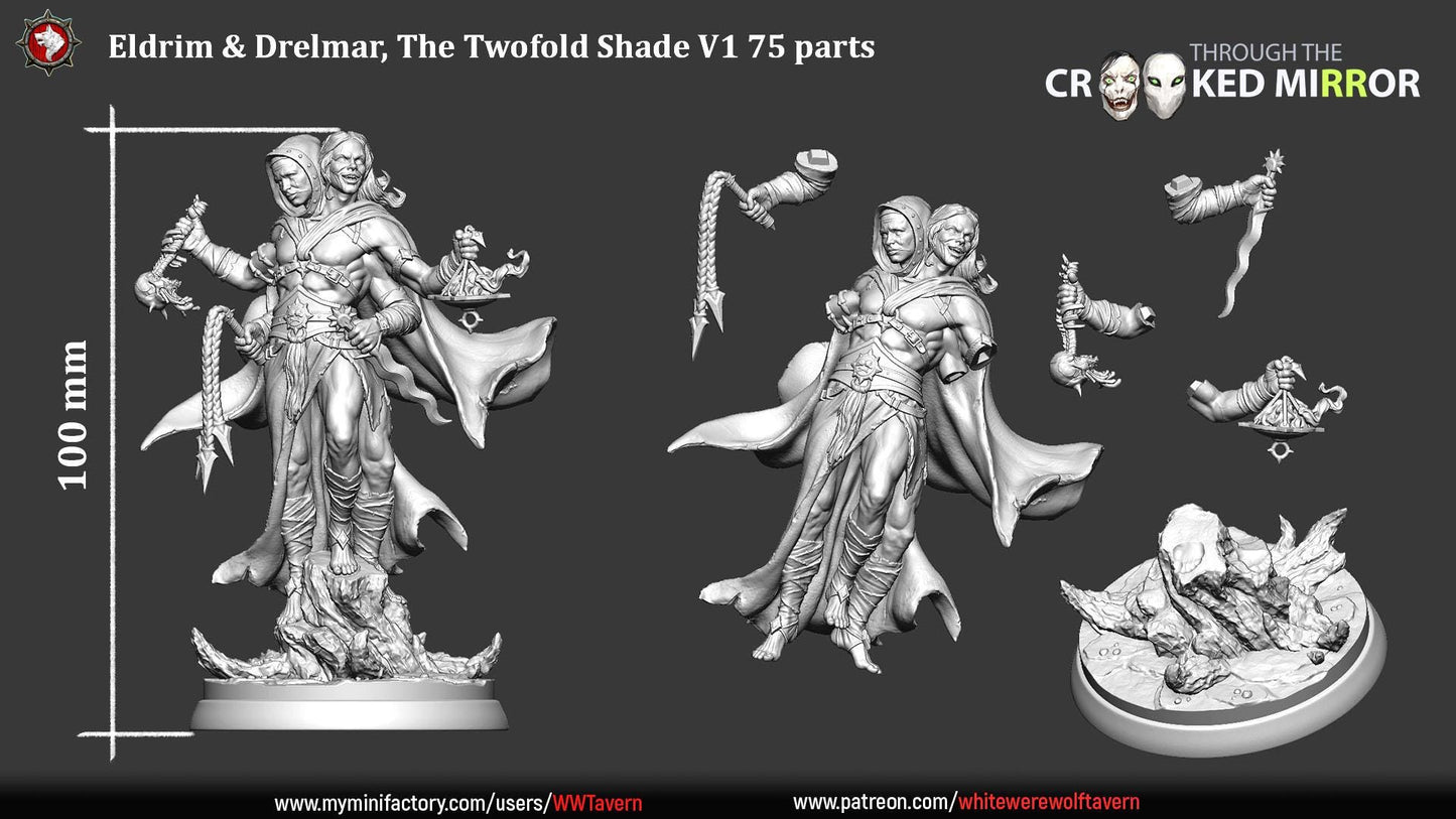Eldrim & Drelmar from "Through the Crooked Mirror" by White Werewolf Tavern Miniatures