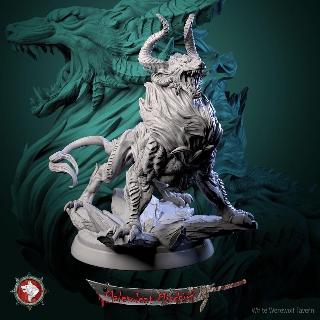 Infernal hounds from "Malevolent Mishcief" by White Werewolf Tavern Minitaures